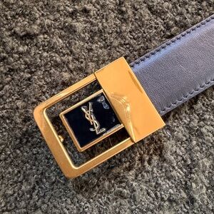 Saint Laurent Gray Leather Belt